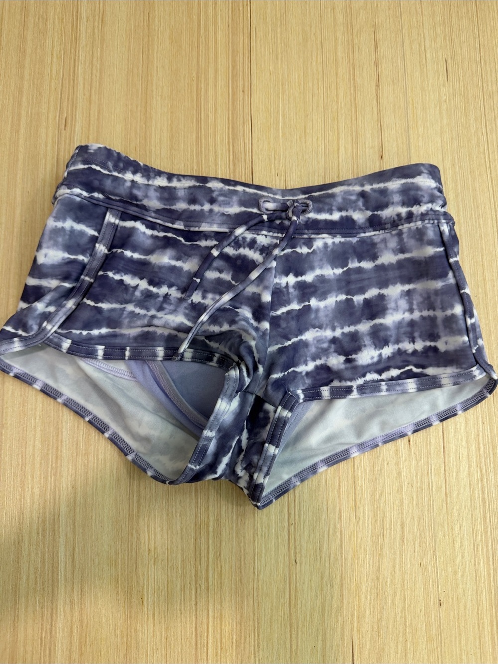 Athleta Girl Purple and White Tie-Dye Swim Shorts